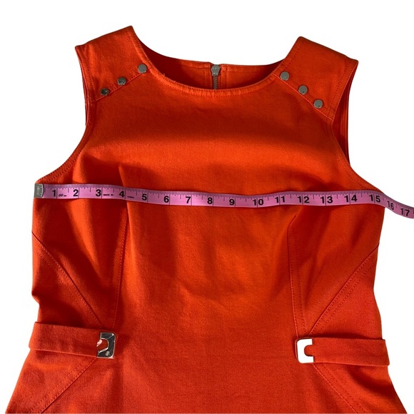 New Julia Jordan Orange Structured Halter Pencil Dress Sz 4 Zip In The Back. - Picture 7 of 15